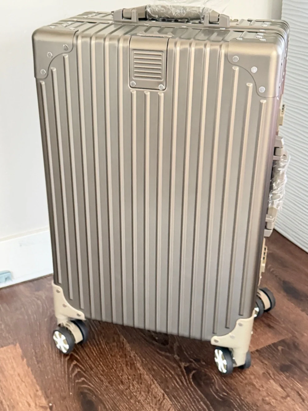 Champs 🔥Elite Hardside Carry-on Luggage Metallic Hard-Shell Spinner suitcase